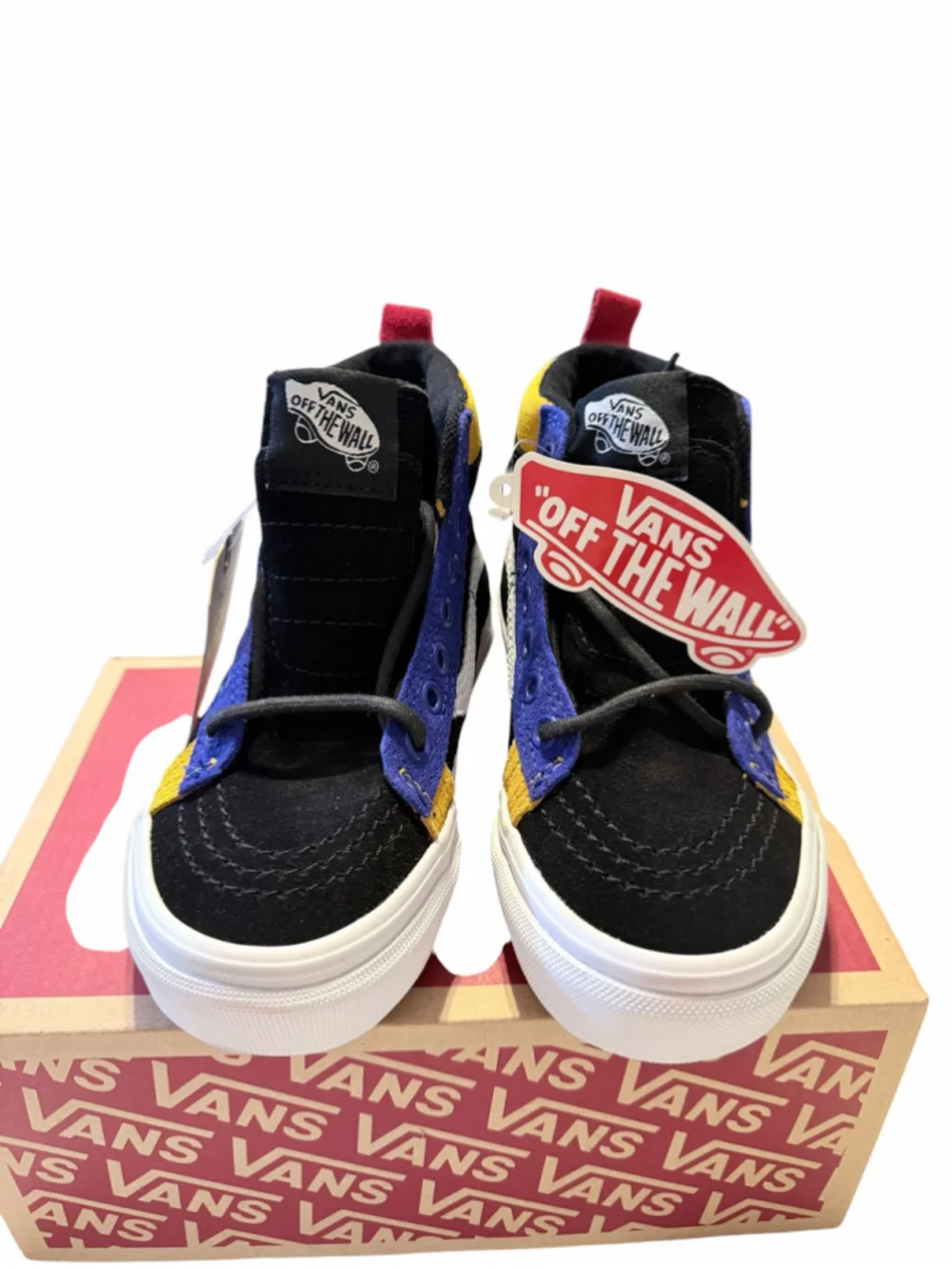 Kids Vans Sk8-Ho Mte High Top Sneakers Black Blue Yellow Red
